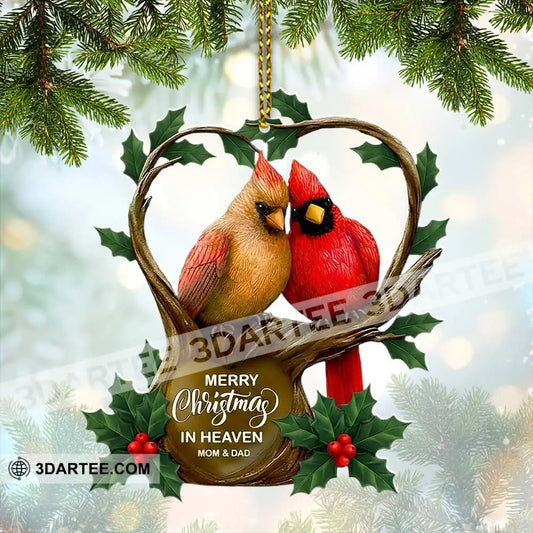 Merry Christmas In Heaven Mom & Dad Home Decor Christmas Ornament Personalized Ornament 3.54’’ / 1 Ornament Ornament