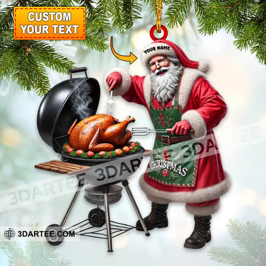 Merry Christmas Santa BBQ Home Decor Christmas Ornament Personalized Ornament 3.54’’ / 1 Ornament Ornament