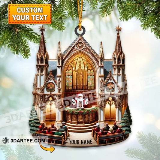 Merry Christmas Santa Church Home Decor Christmas Ornament Personalized Ornament 3.54’’ / 1 Ornament Ornament