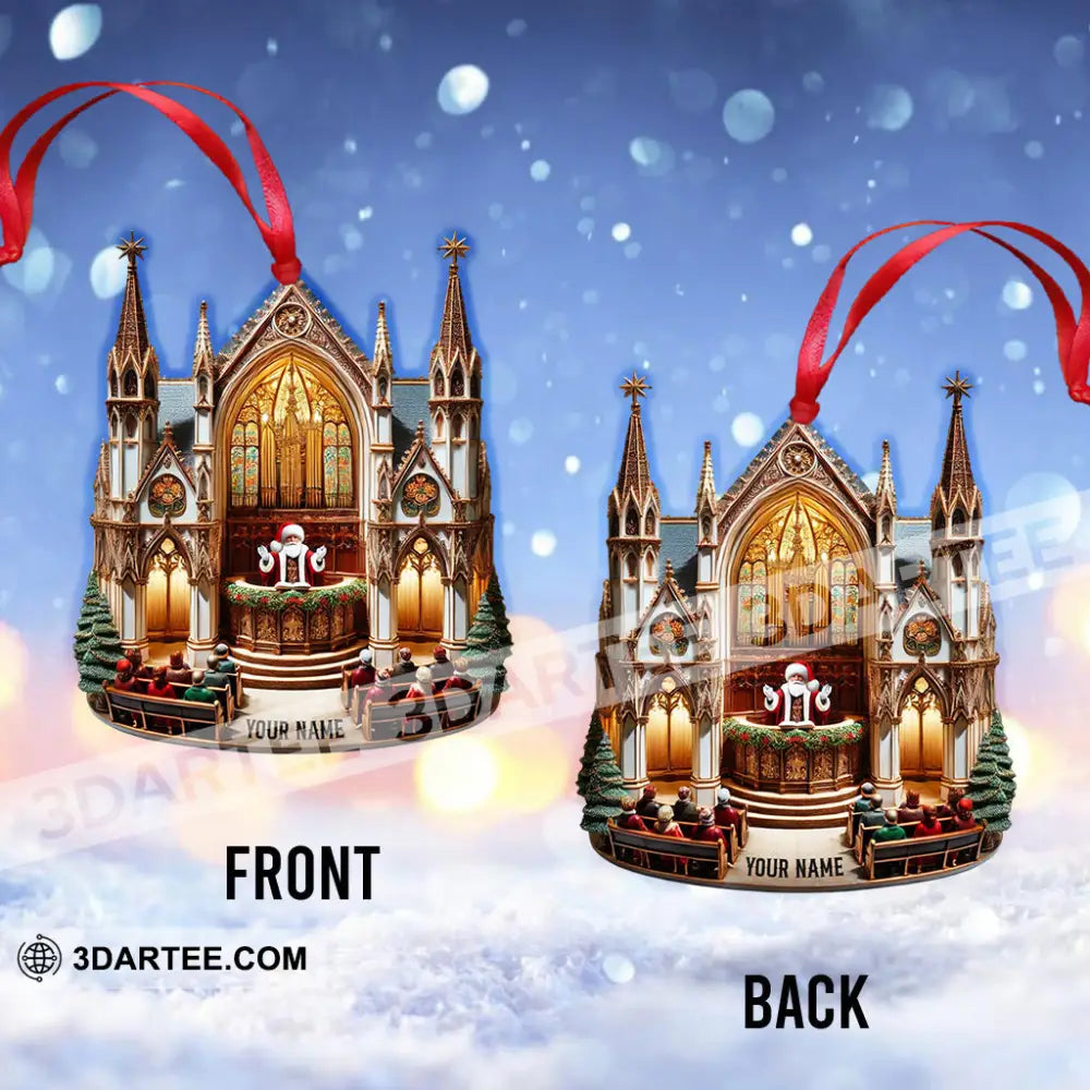 Merry Christmas Santa Church Home Decor Christmas Ornament Personalized Ornament Ornament