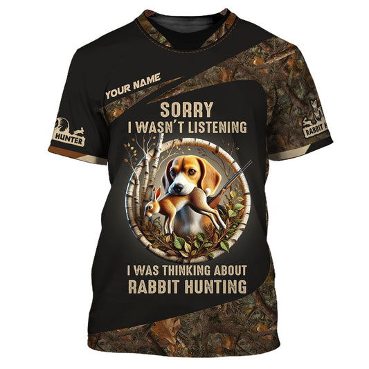 Man Shirt, Custom Name Rabbit Hunter Shirt, Rabbit Hunting T-Shirt Hoodie Long Sleeve Shirt