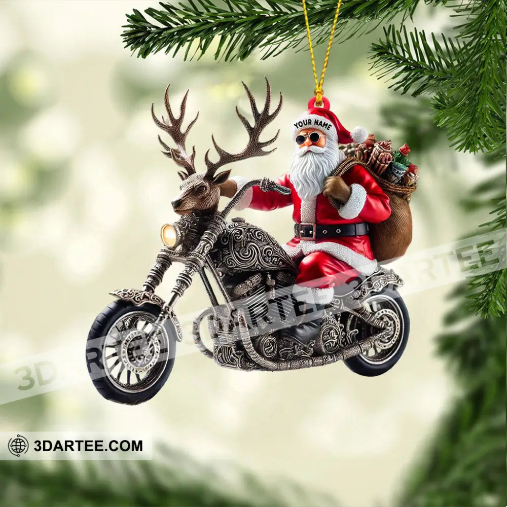 Moto Santa Home Decor Christmas Ornament Personalized Ornament Ornament
