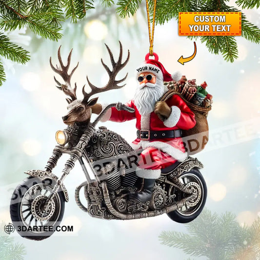 Moto Santa Home Decor Christmas Ornament Personalized Ornament 3.54’’ / 1 Ornament Ornament