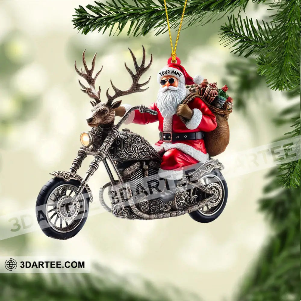 Moto Santa Home Decor Christmas Ornament Personalized Ornament Ornament