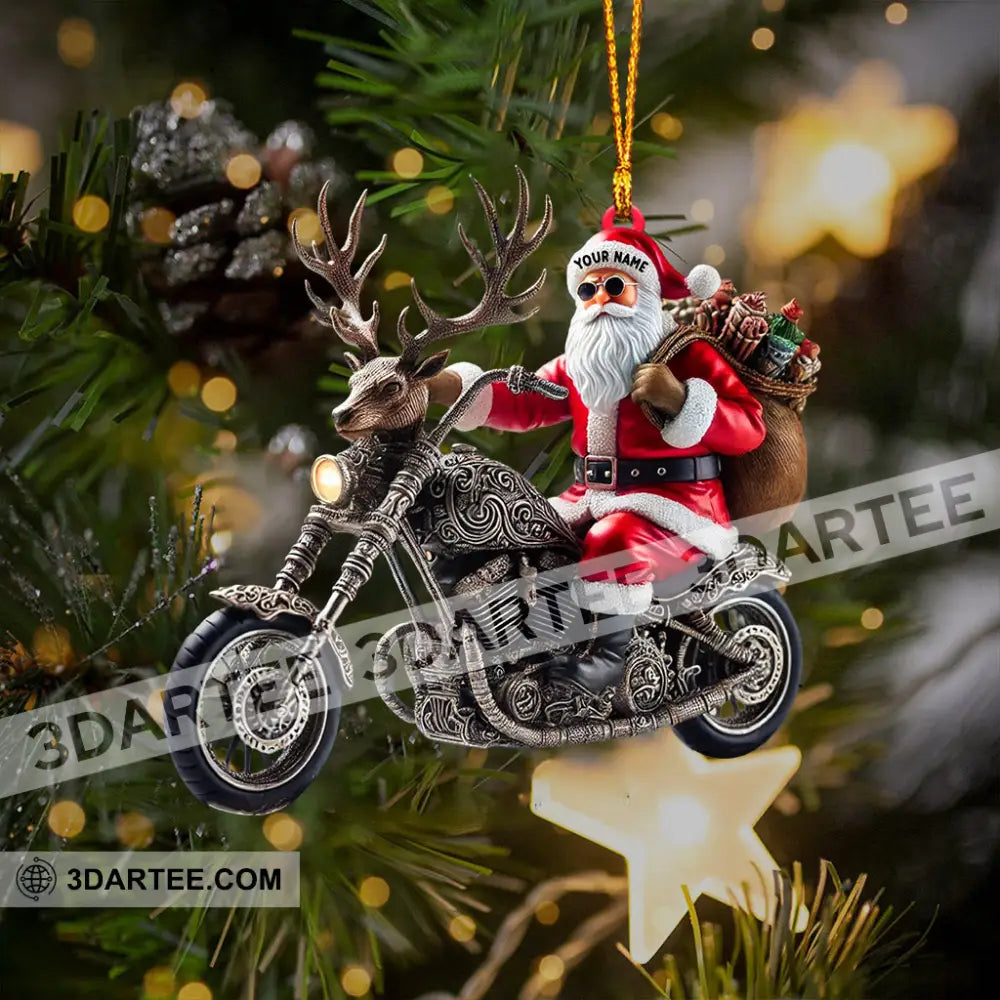 Moto Santa Home Decor Christmas Ornament Personalized Ornament Ornament