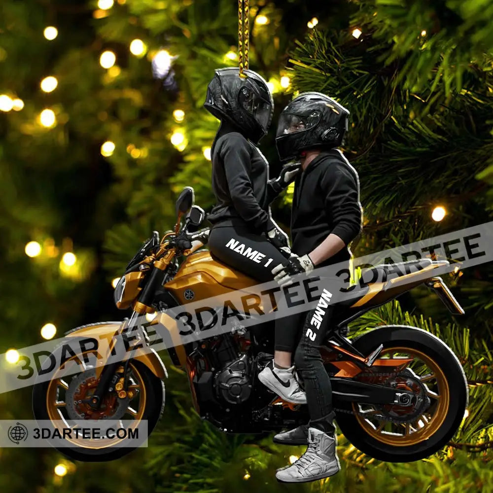 Motorbike Couple Home Decor Christmas Ornament Personalized Ornament Ornament