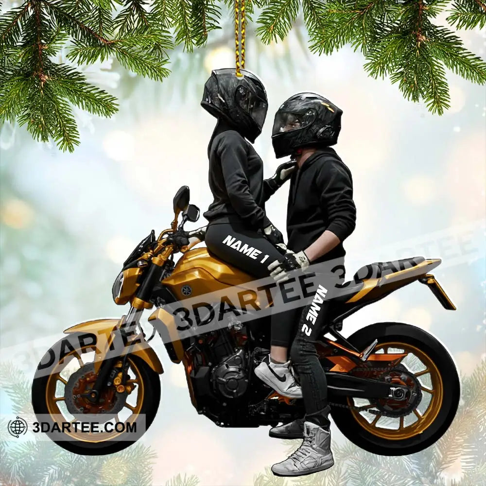 Motorbike Couple Home Decor Christmas Ornament Personalized Ornament Ornament