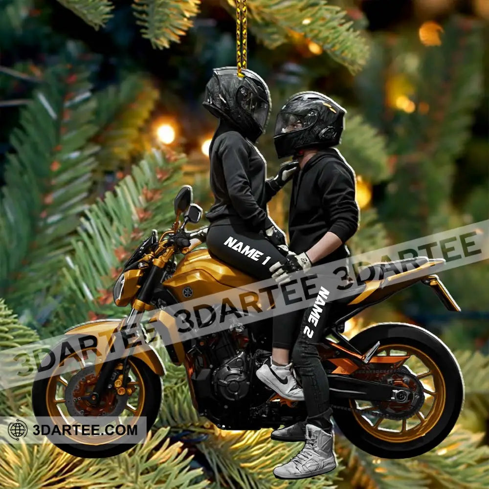 Motorbike Couple Home Decor Christmas Ornament Personalized Ornament Ornament