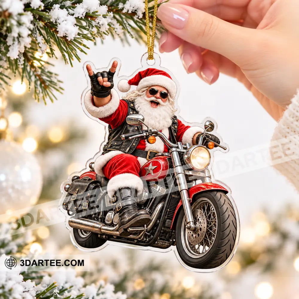 Mountain Bike Santa Home Decor Christmas Ornament Personalized Ornament - Ornament
