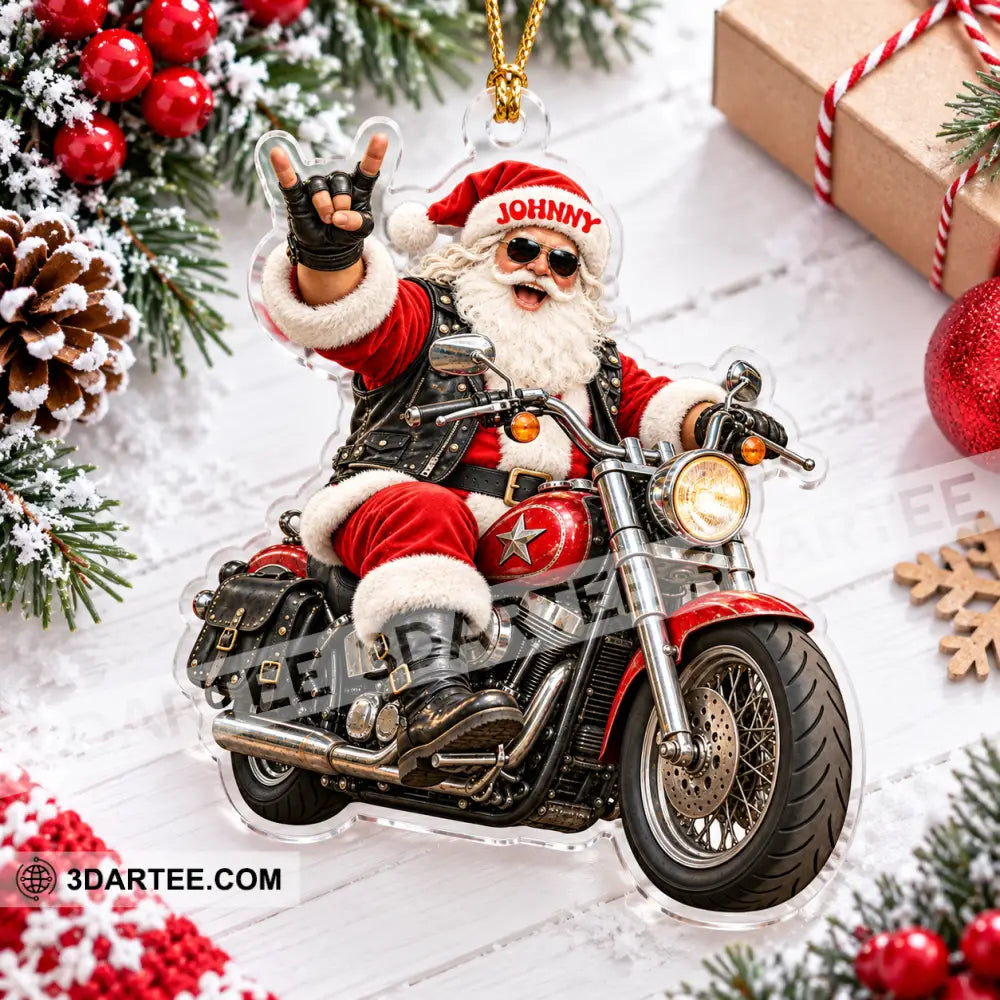 Mountain Bike Santa Home Decor Christmas Ornament Personalized Ornament - Ornament