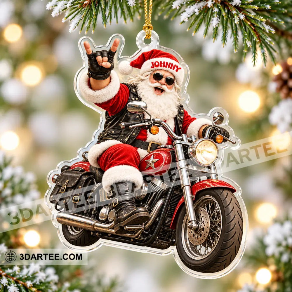 Mountain Bike Santa Home Decor Christmas Ornament Personalized Ornament - Ornament