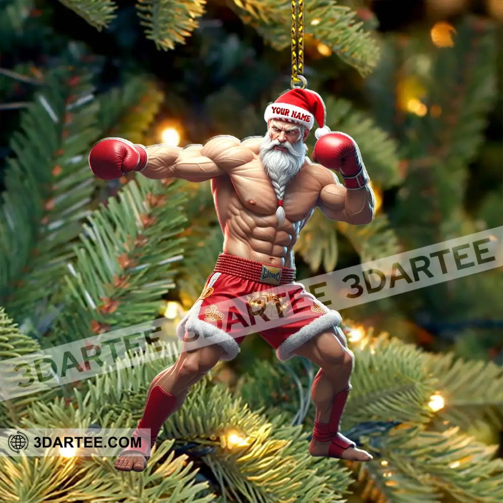 Muay Thai Santa Home Decor Christmas Ornament Personalized Ornament Ornament
