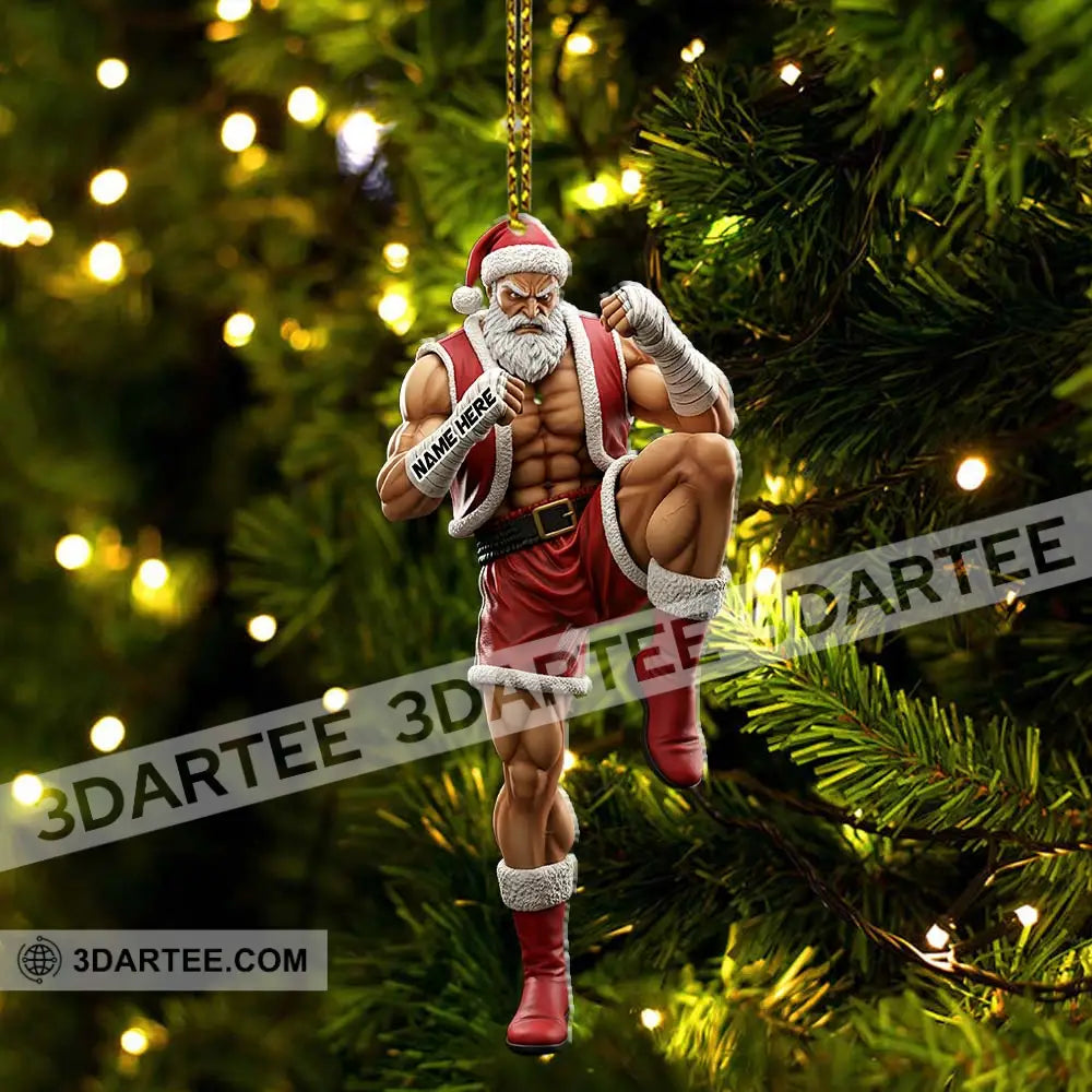 Muay Thai Santa Home Decor Christmas Ornament Personalized Ornament Ornament
