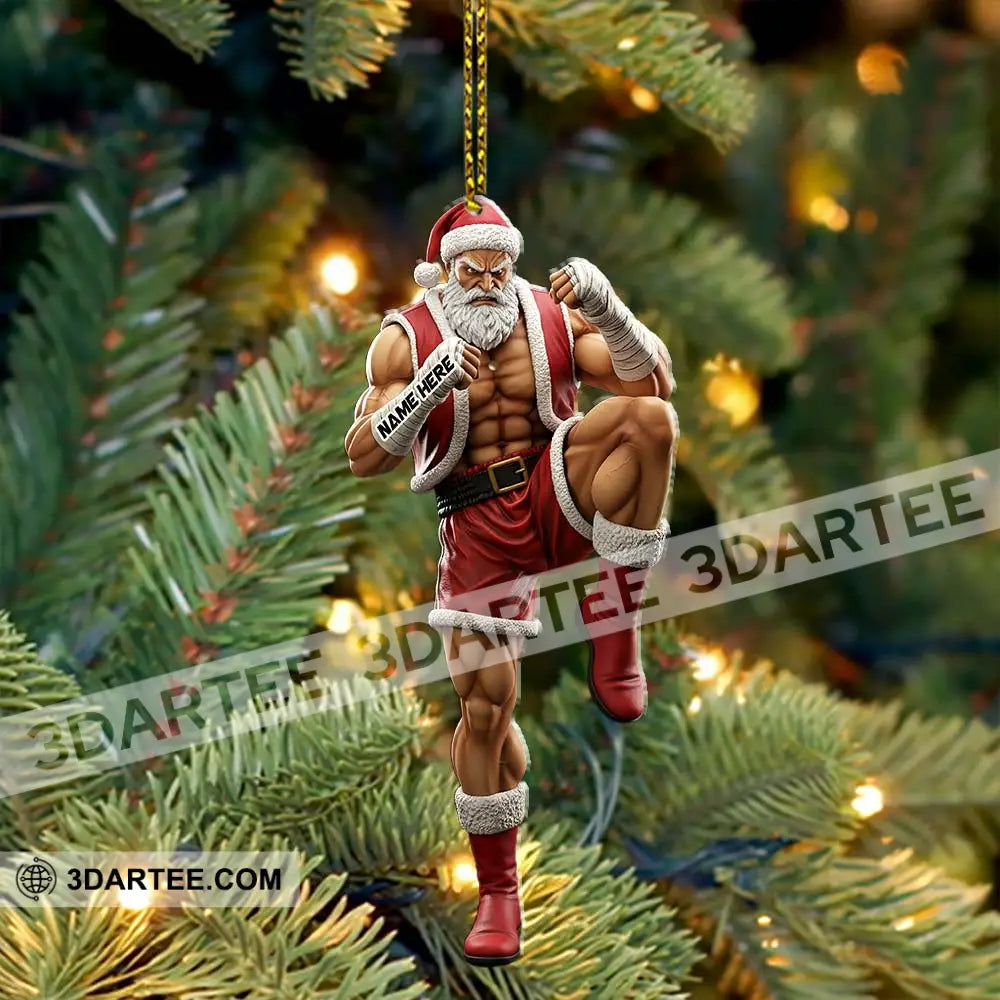 Muay Thai Santa Home Decor Christmas Ornament Personalized Ornament Ornament