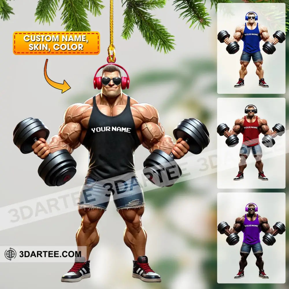 Muscle Man Christmas Ornament Gym Ornament Personalized Ornament Gymnastics Christmas Gift 3.54’’ / 1 Ornament Ornament