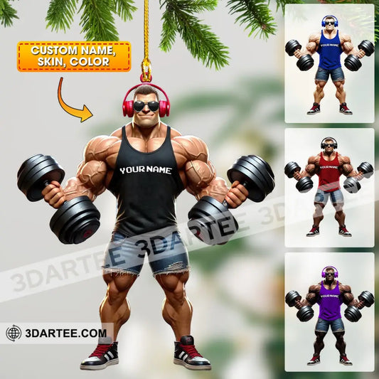 Muscle Man Christmas Ornament Gym Ornament Personalized Ornament Gymnastics Christmas Gift 3.54’’ / 1 Ornament Ornament
