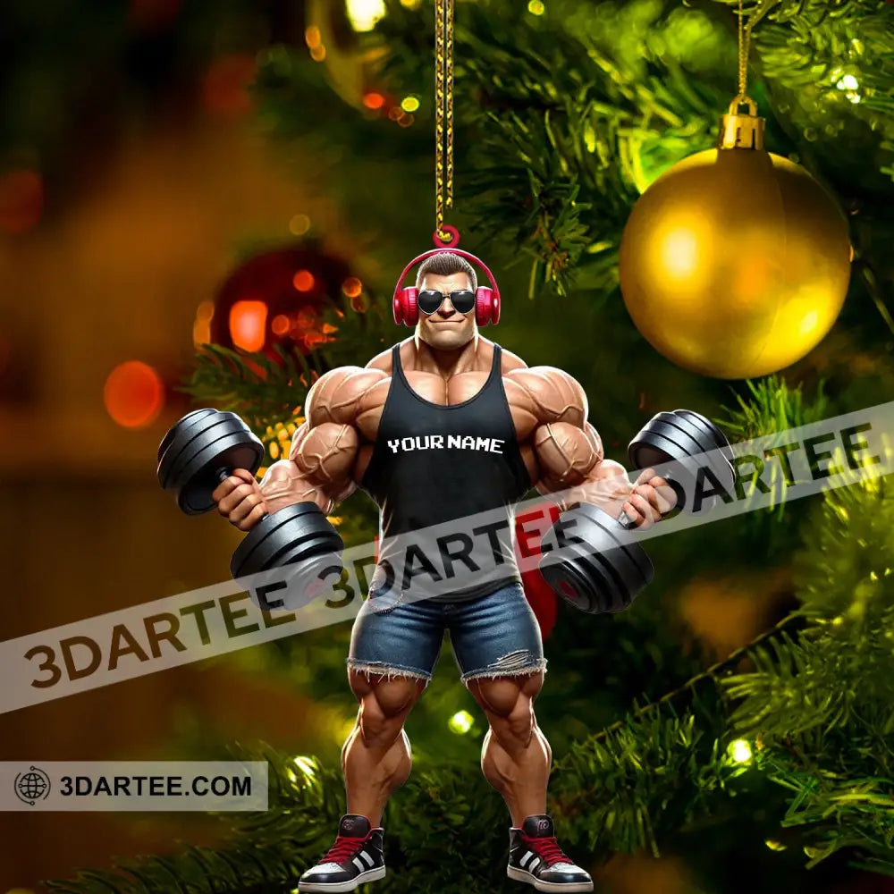 Muscle Man Christmas Ornament Gym Ornament Personalized Ornament Gymnastics Christmas Gift Ornament