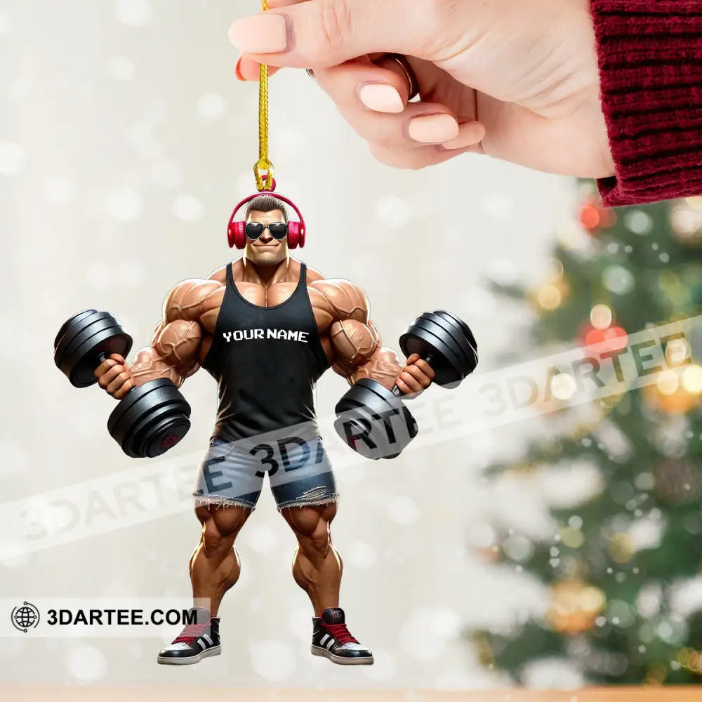 Muscle Man Christmas Ornament Gym Ornament Personalized Ornament Gymnastics Christmas Gift Ornament