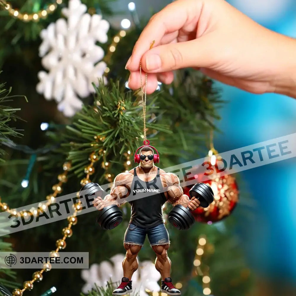 Muscle Man Christmas Ornament Gym Ornament Personalized Ornament Gymnastics Christmas Gift Ornament