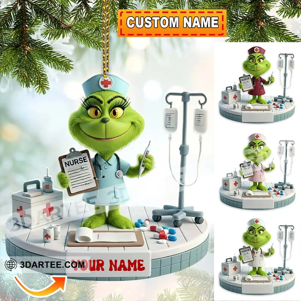 Nurse Christmas Home Decor Christmas Ornament Personalized Ornament 3.54’’ / 1 Ornament Ornament