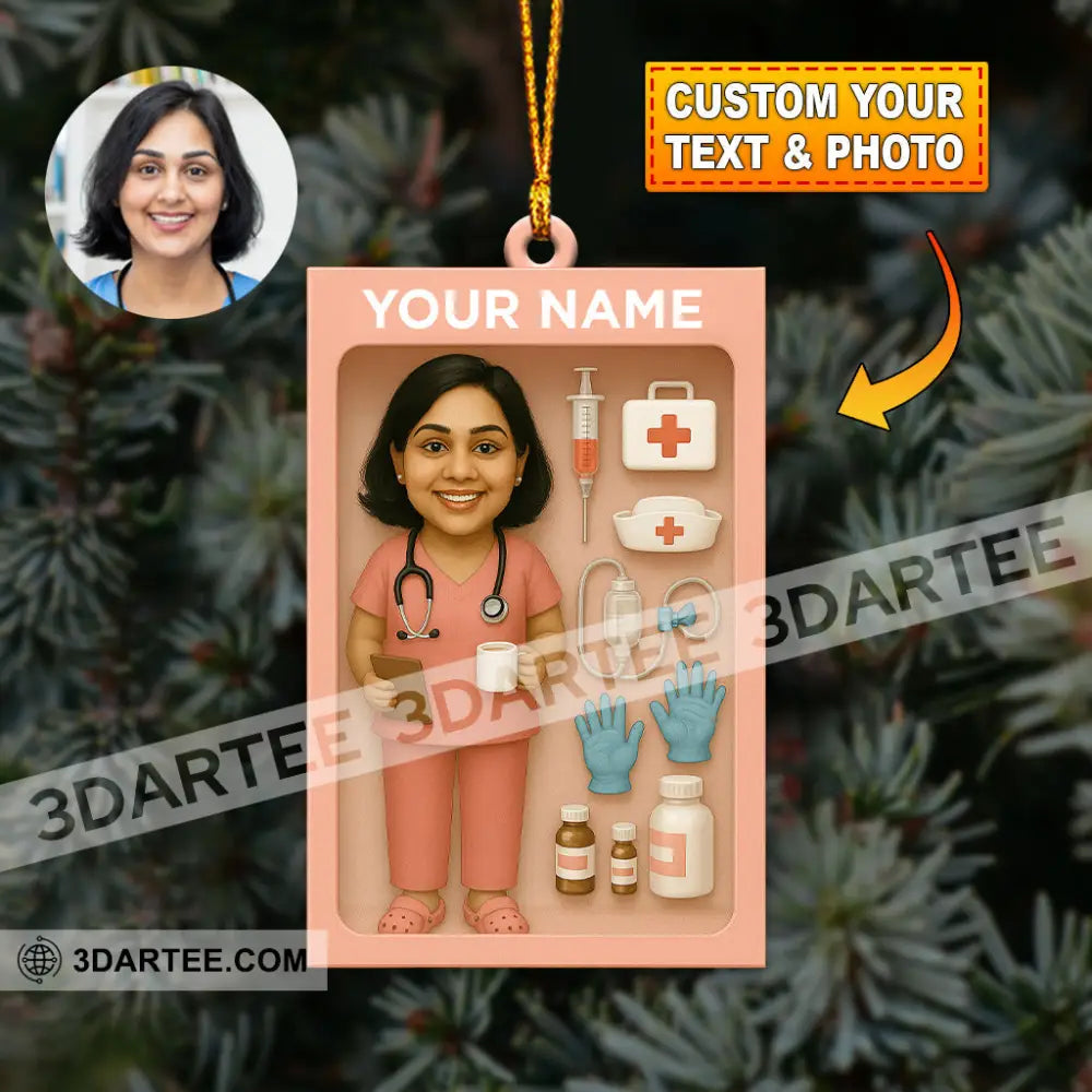 Nurse Home Decor Christmas Ornament Personalized Ornament 3.54’’ / 1 Ornament Ornament