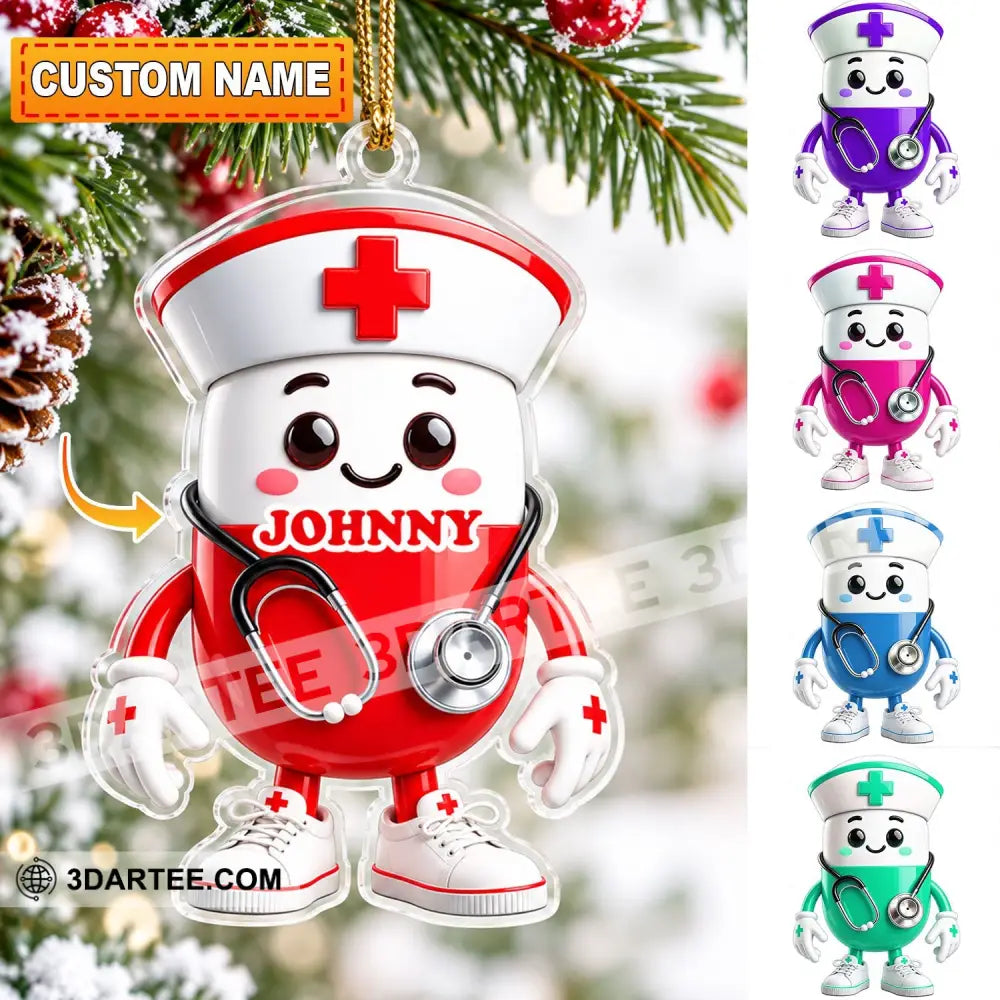 Nurse Home Decor Christmas Ornament Personalized Ornament - 3.54’’ / 1 Ornament - Ornament