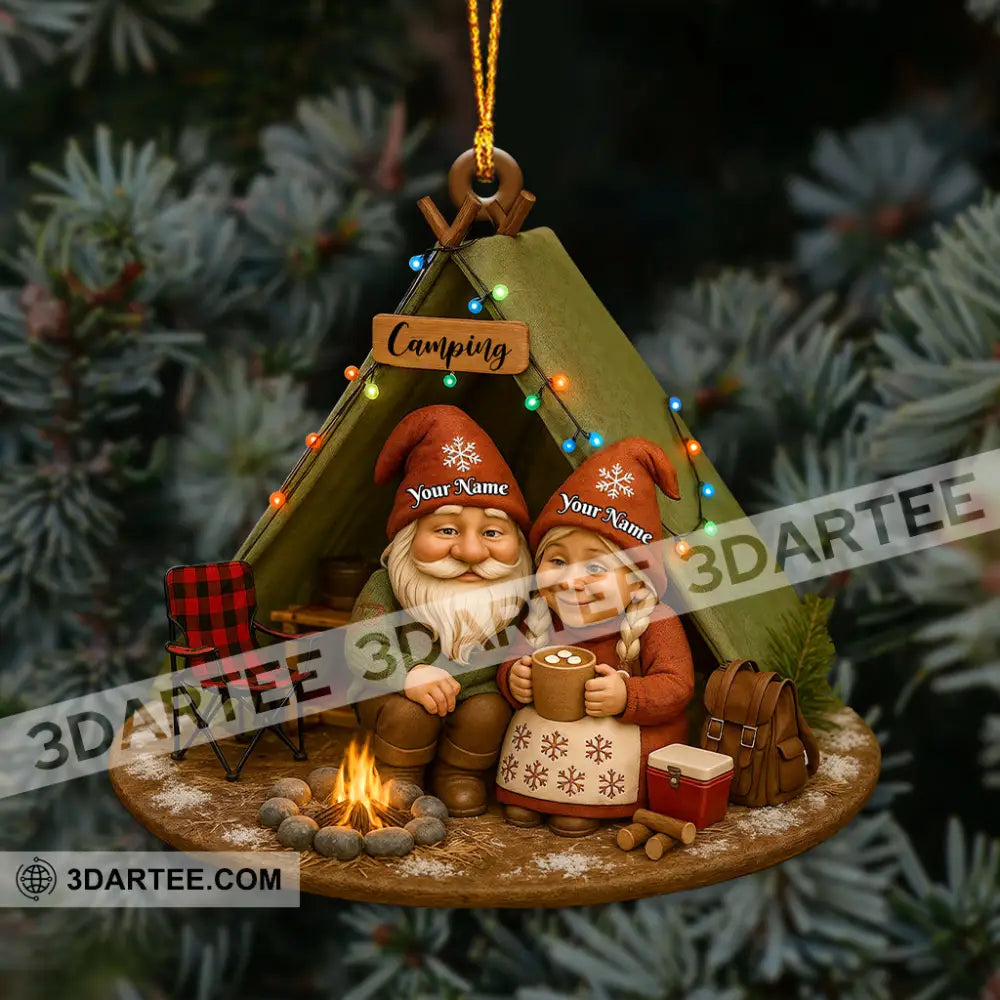 Old Couple Camping Home Decor Christmas Ornament Personalized Ornament Ornament