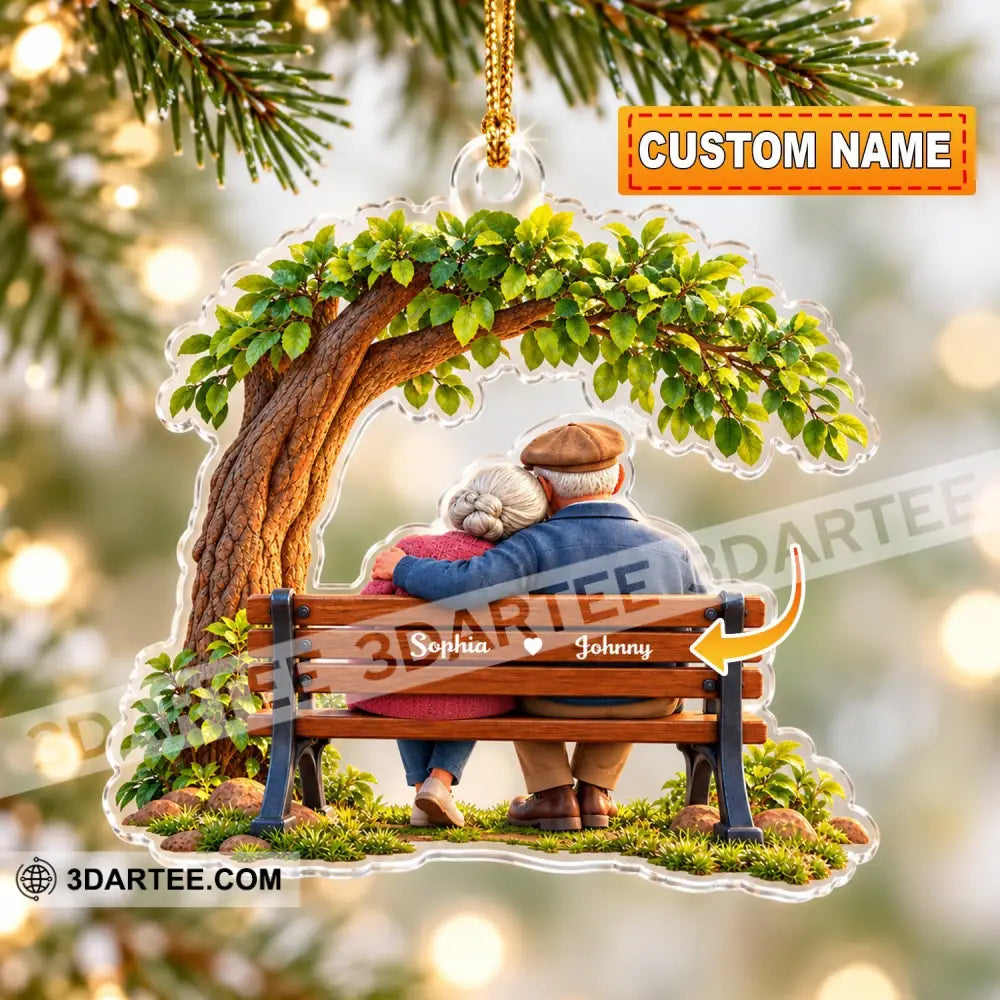 Old Couple Home Decor Christmas Ornament Personalized Ornament - 3.54’’ / 1 Ornament - Ornament