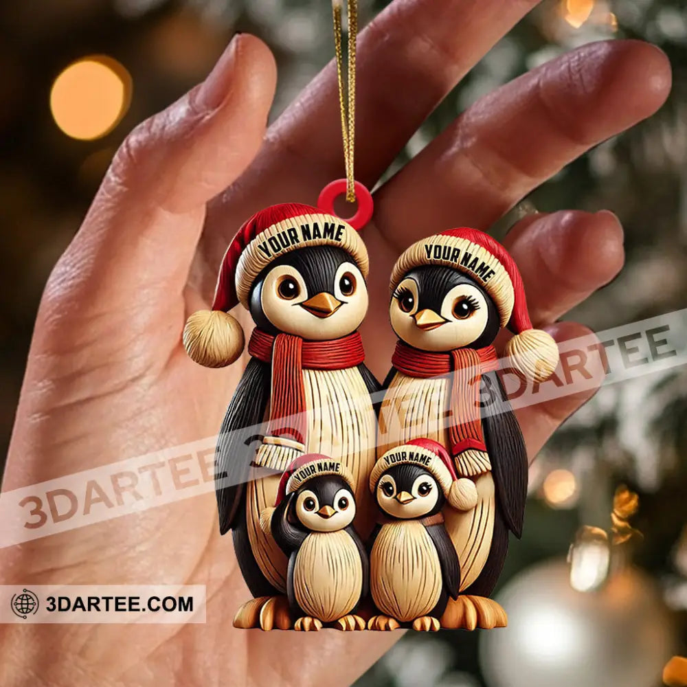 Penguin Family Christmas Ornament Personalized Ornament Ornament
