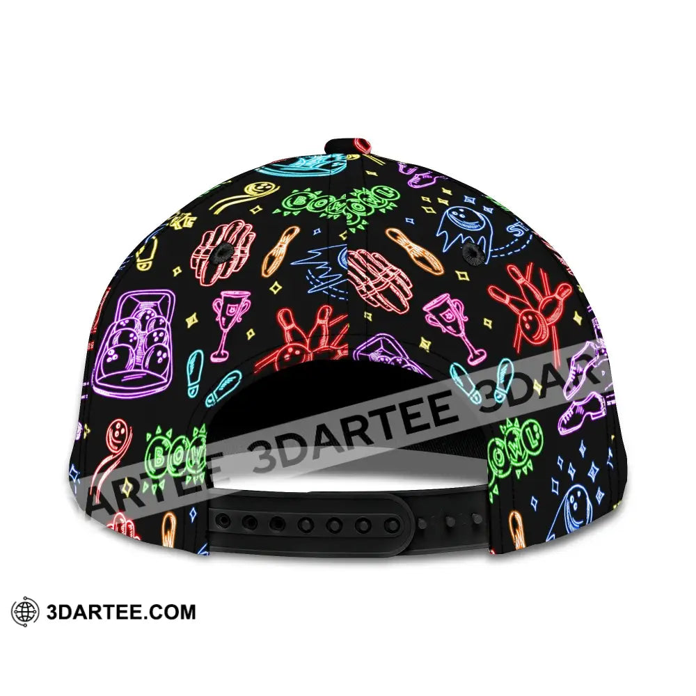 Personalized Cap Customized Bowling Strike Ne-on Classic Cap CLASSIC CAP / UNIVERSAL FIT Cap