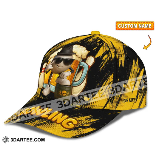 Personalized Cap - Customized Classic Cap Bowling And Beer CLASSIC CAP / UNIVERSAL FIT Cap