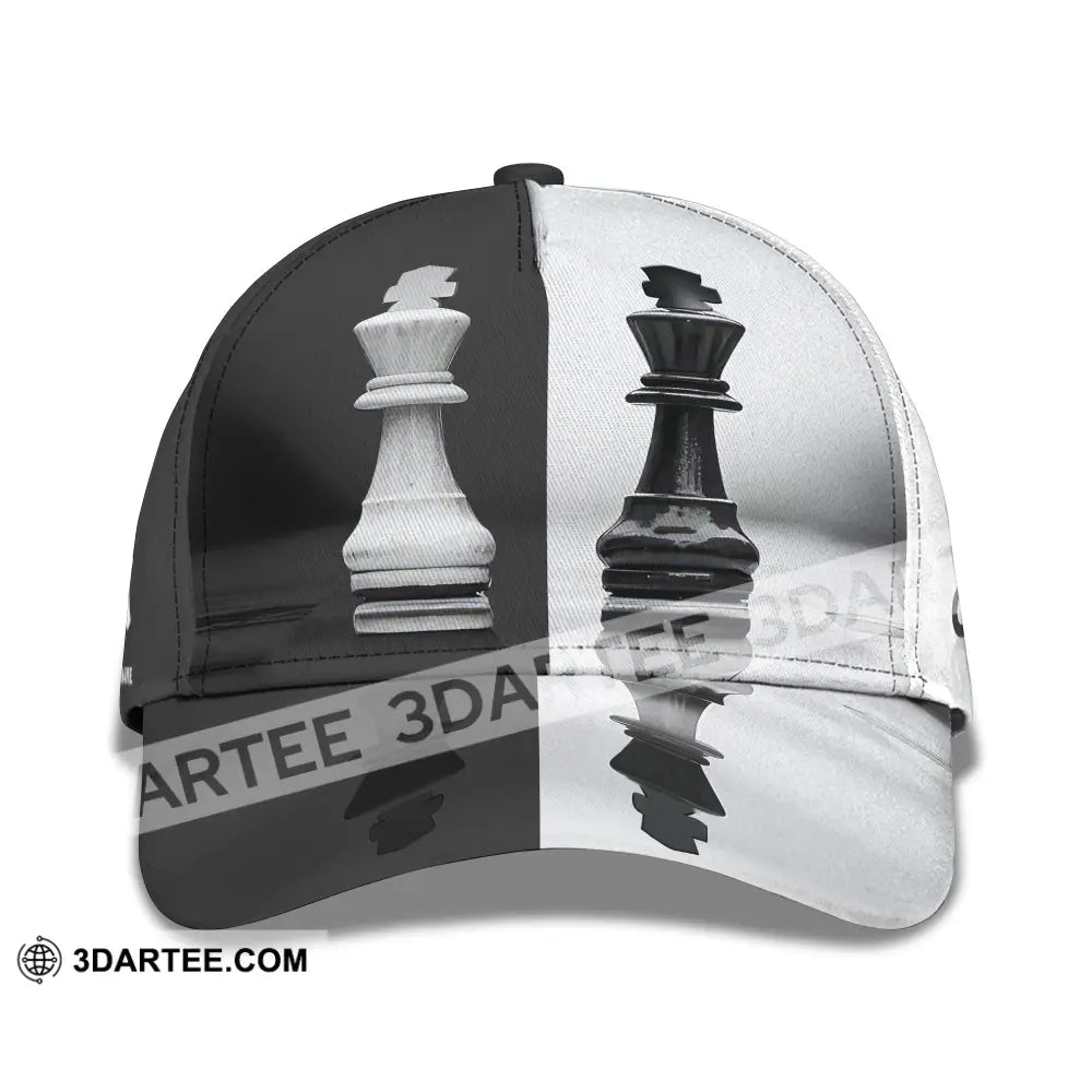 Personalized Cap Customized Classic Cap Couple Black And White Chess CLASSIC CAP / UNIVERSAL FIT Cap