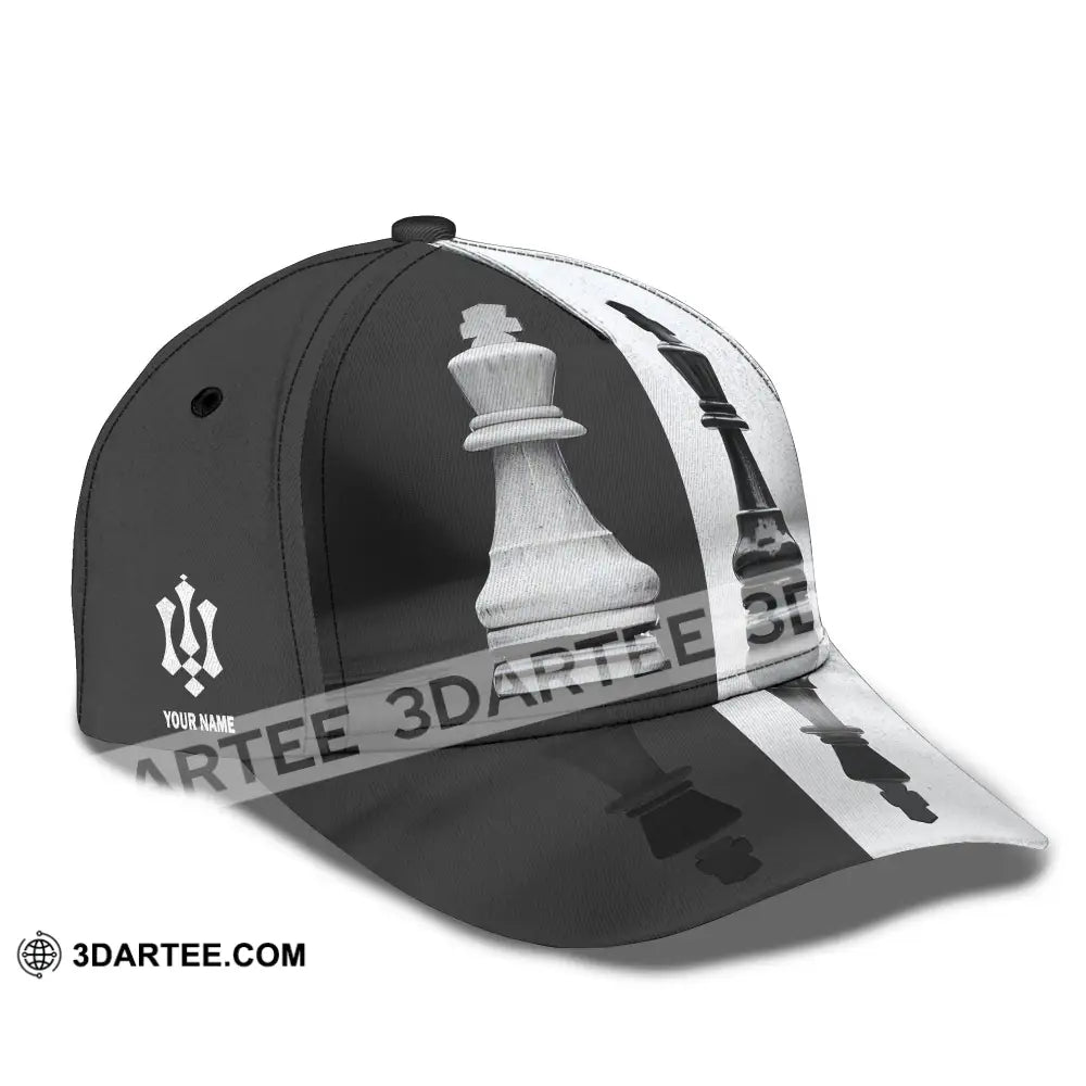 Personalized Cap Customized Classic Cap Couple Black And White Chess CLASSIC CAP / UNIVERSAL FIT Cap