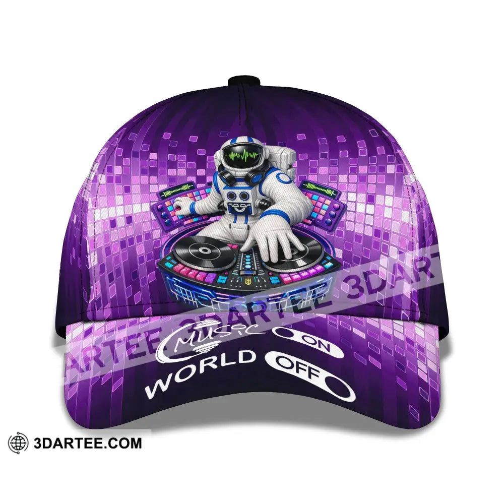 Personalized Cap Customized Disc Jockey Music On World On Classic Cap CLASSIC CAP / UNIVERSAL FIT Cap