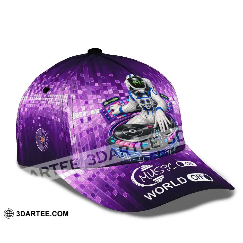 Personalized Cap Customized Disc Jockey Music On World On Classic Cap CLASSIC CAP / UNIVERSAL FIT Cap