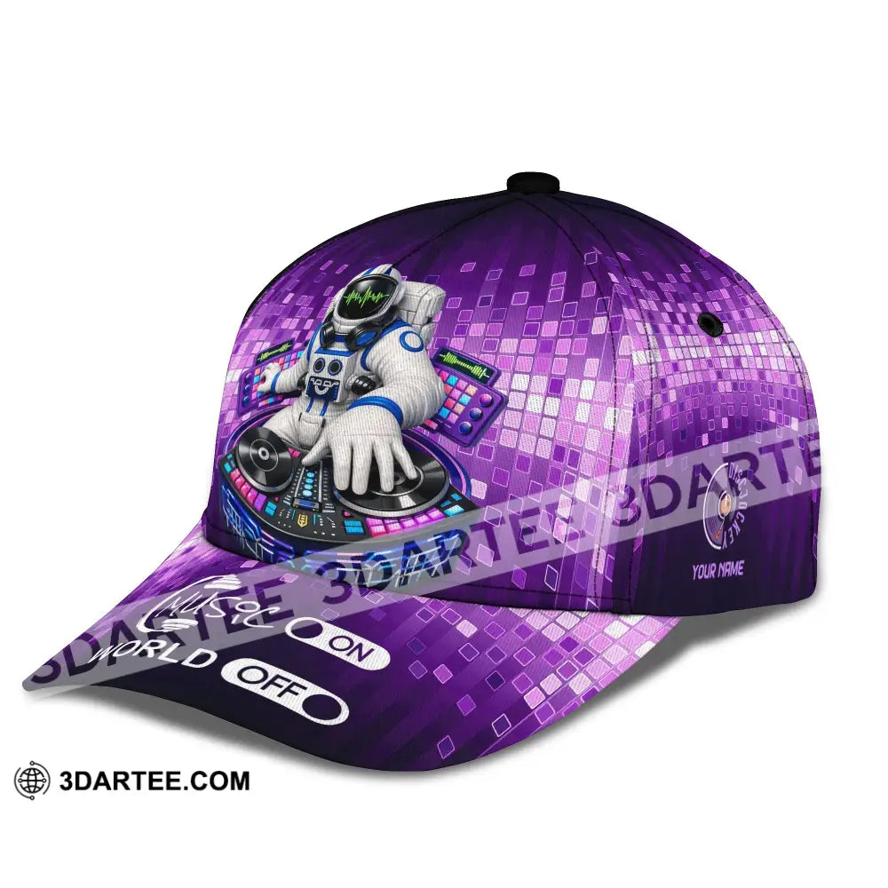 Personalized Cap Customized Disc Jockey Music On World On Classic Cap CLASSIC CAP / UNIVERSAL FIT Cap