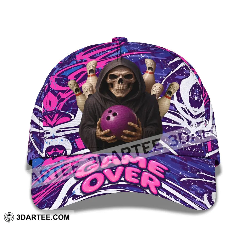 Personalized Cap Customized Funny Bowling Game Purple Death Classic Cap CLASSIC CAP / UNIVERSAL FIT Cap