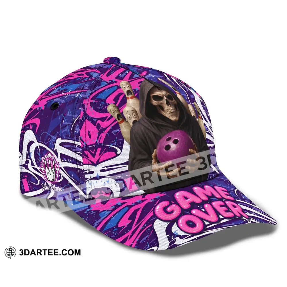Personalized Cap Customized Funny Bowling Game Purple Death Classic Cap CLASSIC CAP / UNIVERSAL FIT Cap