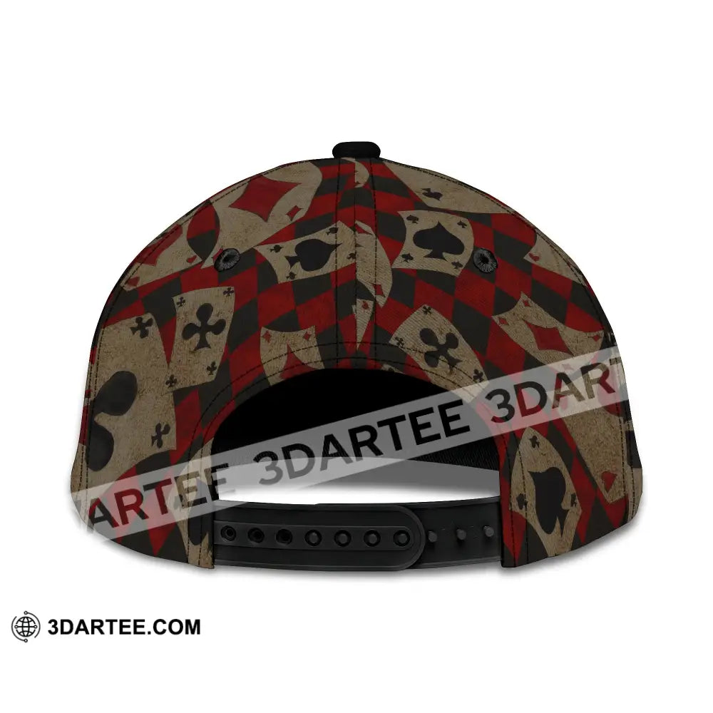 Personalized Cap Customized Poker Lover Cap Hold ’Em Skeleton Poker Cards Classic Cap CLASSIC CAP / UNIVERSAL FIT Cap