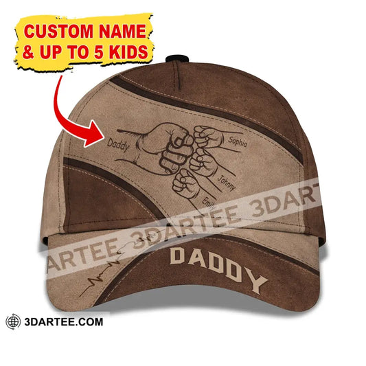 Personalized Classic Cap - Outline Fist Bump Daddy Father’s Day Gift For Dad Grandpa Husband T-Shirt