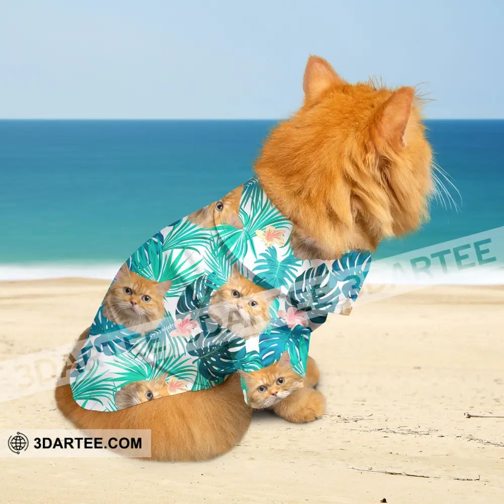 Personalized Cutie Kitty Hawaiian Shirt Custom Pet Photo Gift