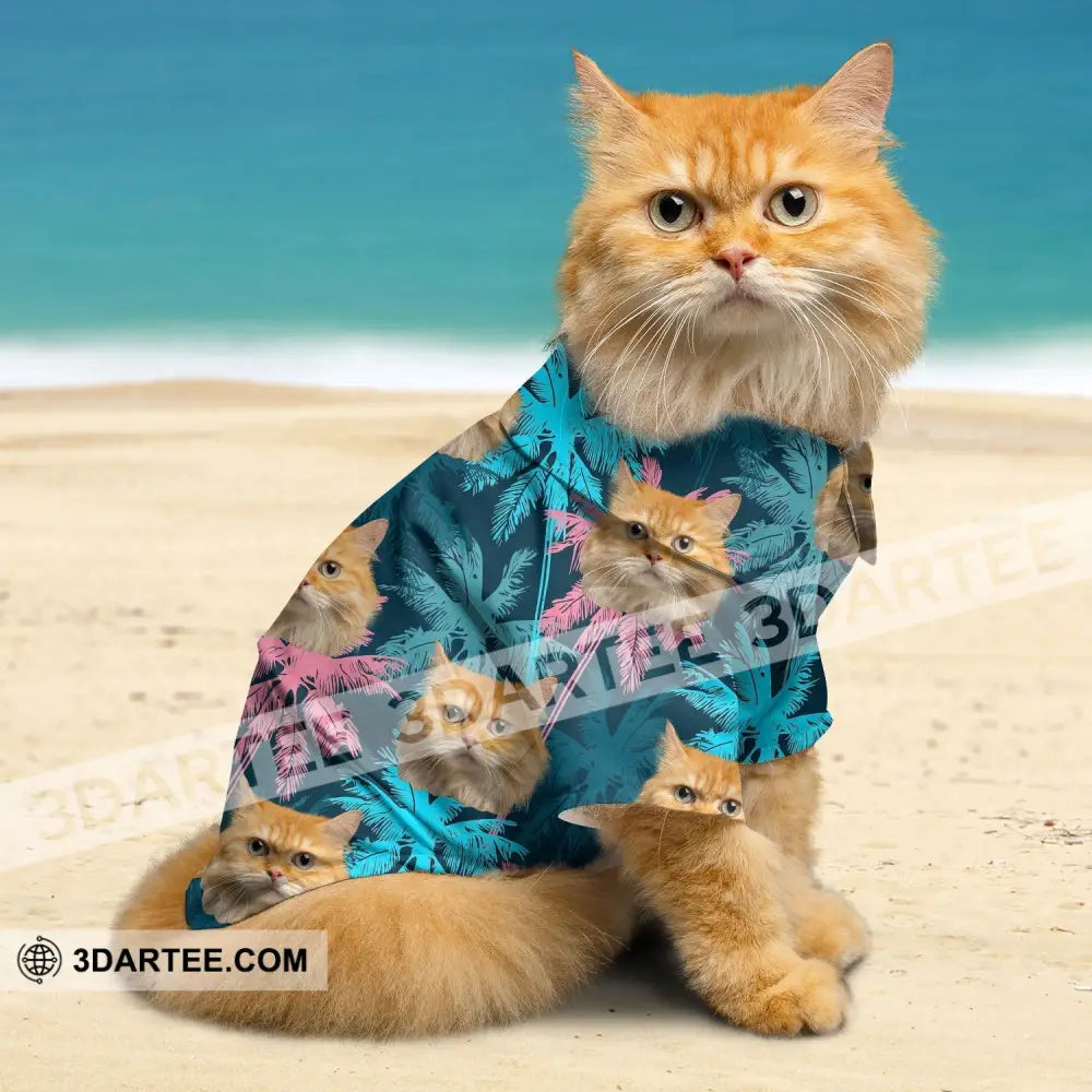 Personalized Cutie Kitty Hawaiian Shirt Custom Pet Photo Gift