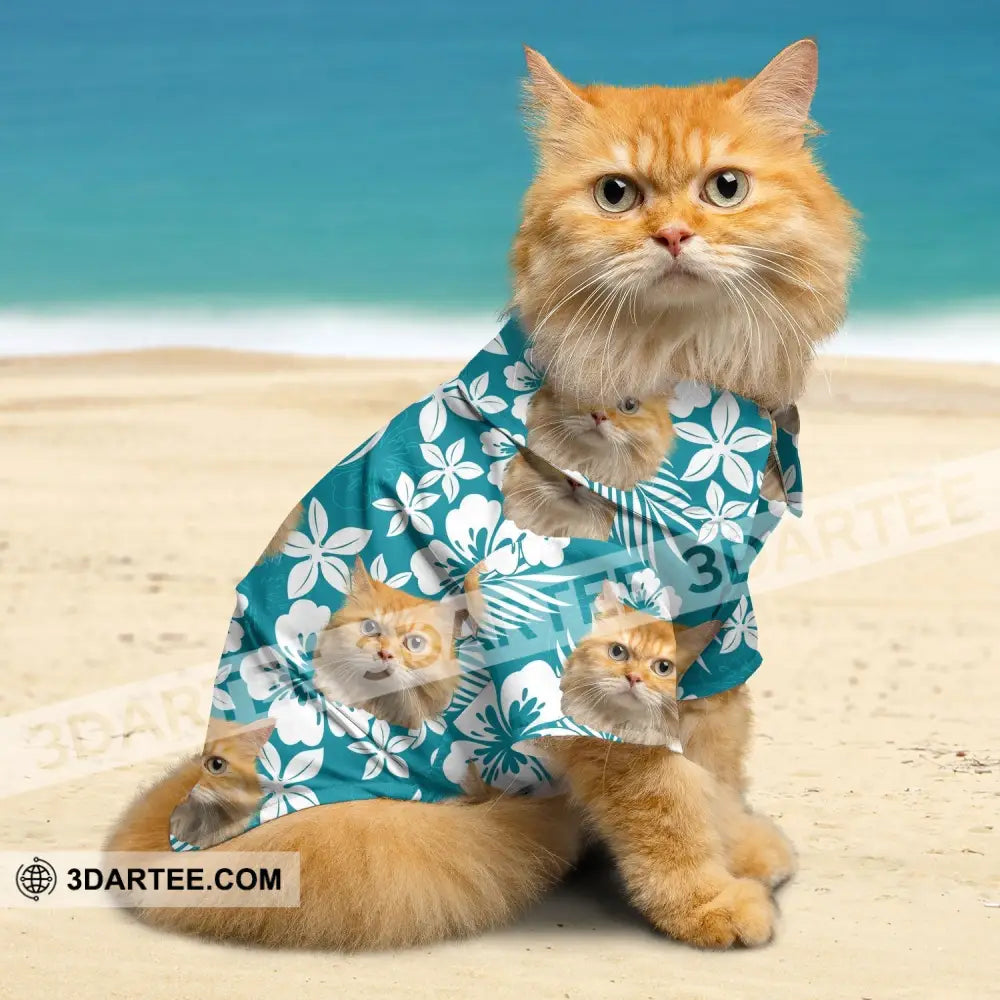 Personalized Cutie Kitty Hawaiian Shirt Custom Pet Photo Gift