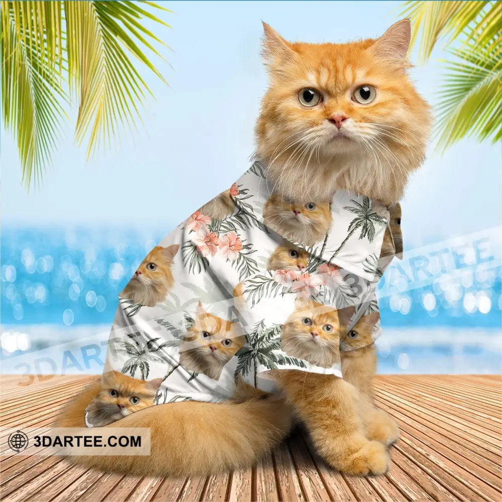 Personalized Cutie Kitty Hawaiian Shirt Custom Pet Photo Gift