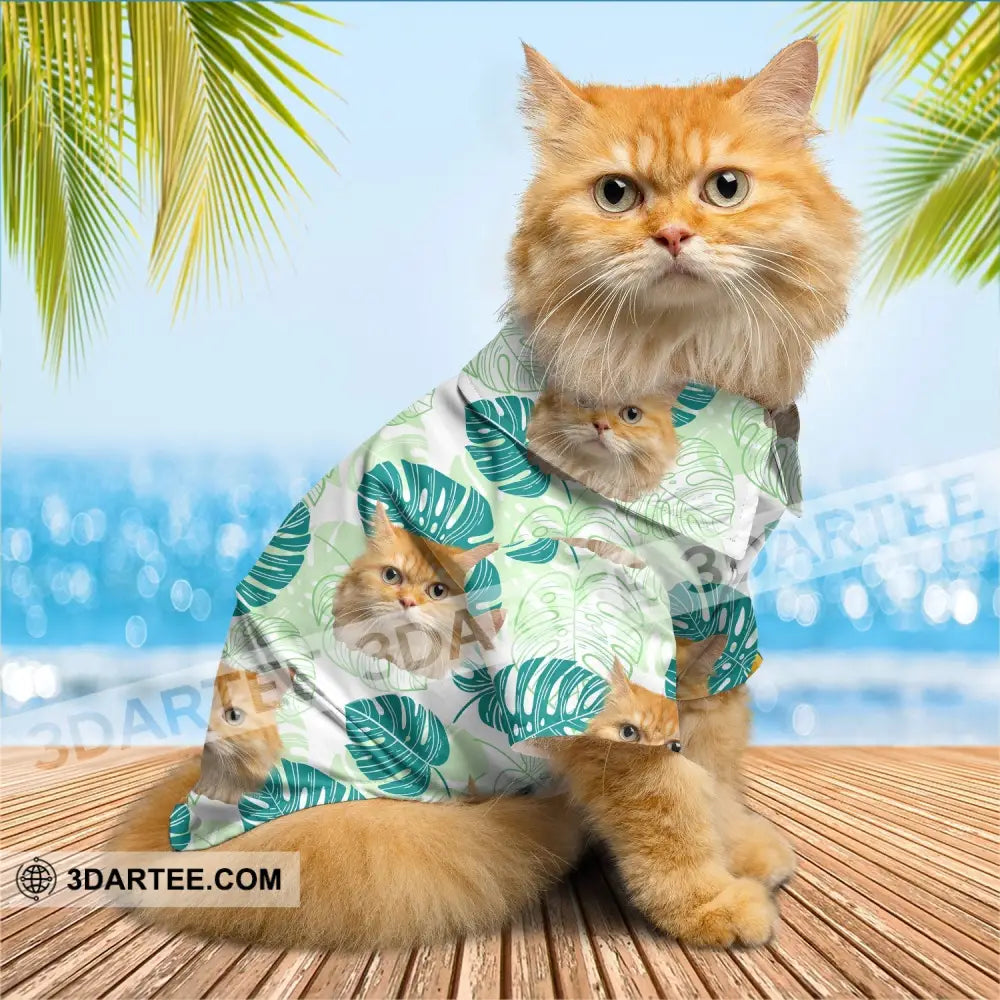 Personalized Cutie Kitty Hawaiian Shirt Custom Pet Photo Gift