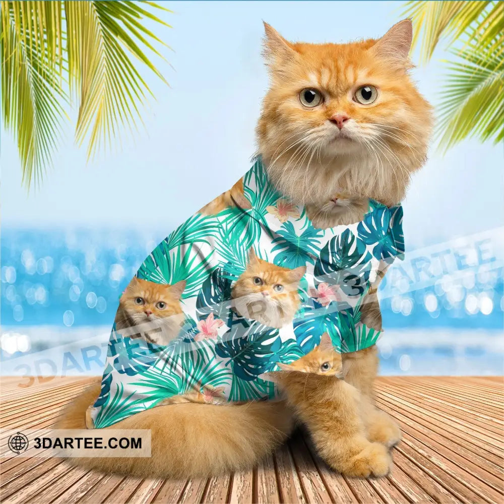 Personalized Cutie Kitty Hawaiian Shirt Custom Pet Photo Gift