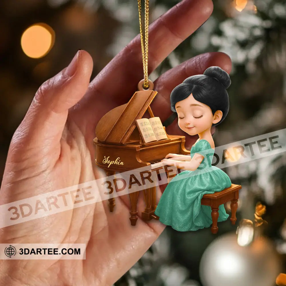 Piano Girl Home Decor Christmas Ornament Personalized Ornament Ornament