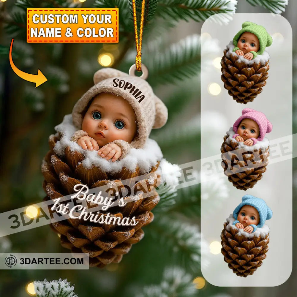 Pine Cones Baby Home Decor Christmas Ornament Personalized Ornament 3.54’’ / 1 Ornament Ornament