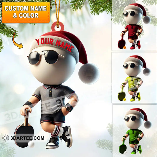 Ping Pong Player Decor Christmas Ornament Personalized Ornament 3.54’’ / 1 Ornament Ornament