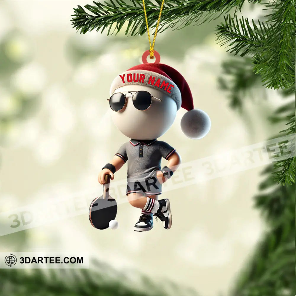 Ping Pong Player Decor Christmas Ornament Personalized Ornament Ornament